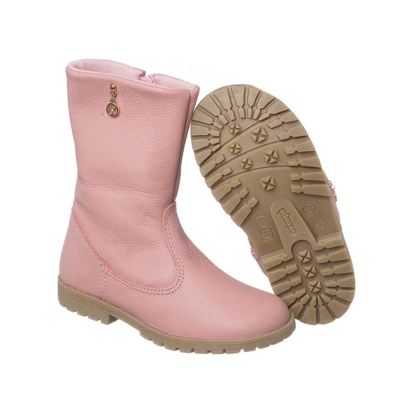 Bota Cano Alto Infantil Feminina Baby Boot Rosa Ortopé