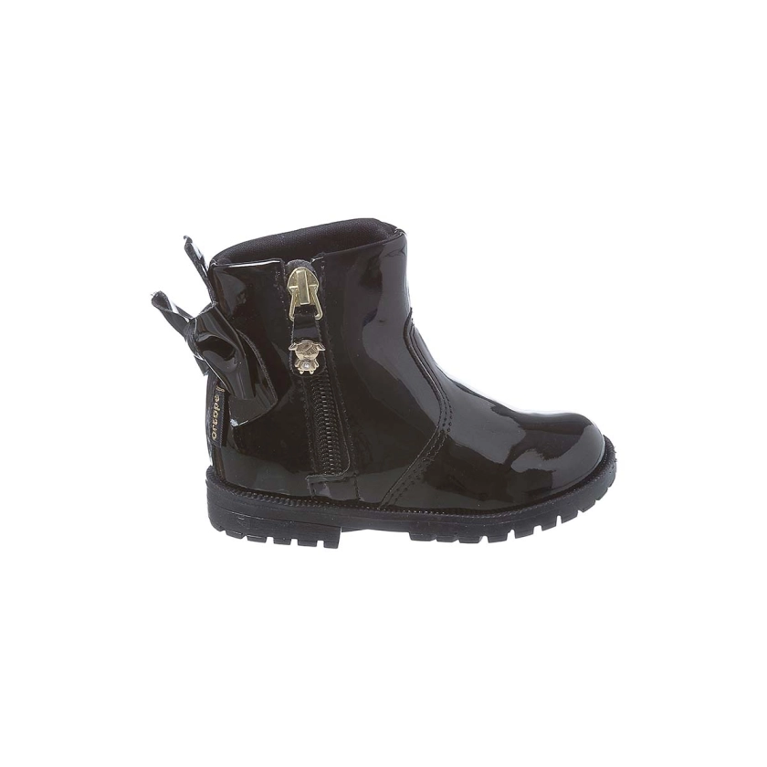 Bota preta verniz sales infantil