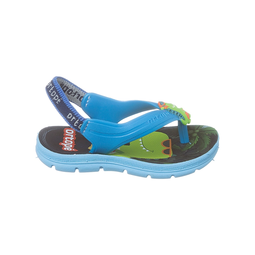 Chinelo Infantil Masculino Ortopé Acqua Dino Azul