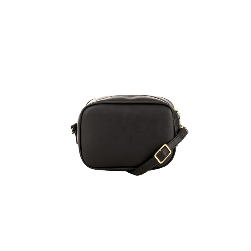 Mini Bolsa Feminina Rafitthy Be Forever Preta e Prata: compacta (15x13x8 cm), com glamour e versatilidade. Feita em material sintético com forro em poliéster, possui fechamento em zíper para segurança e estilo.