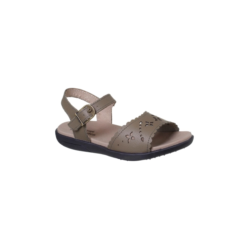 Na imagem temos uma linda sandalia autentica basic ortope na cor verde militar fechamento em fivela com pino.