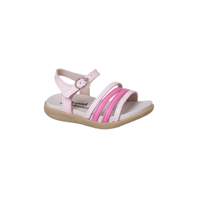 Na imagem temos a sandália Infantil Feminina Autêtica feita em couro, palmilha anatômica que trás todo o conforto que os pezinhos delicados precisam, solado atiderrapante feito em TR proporcionando brincadeiras mais seguras, seus desing em tiras em tons rosas lindo e delicado com fecho em fivela com pino permitindo um ajuste confortavel.
