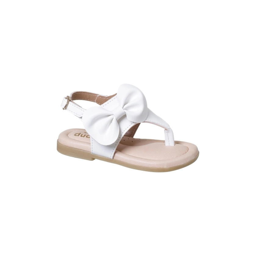 Sandália Infantil Feminina Ortopé Sonho Laço Branco