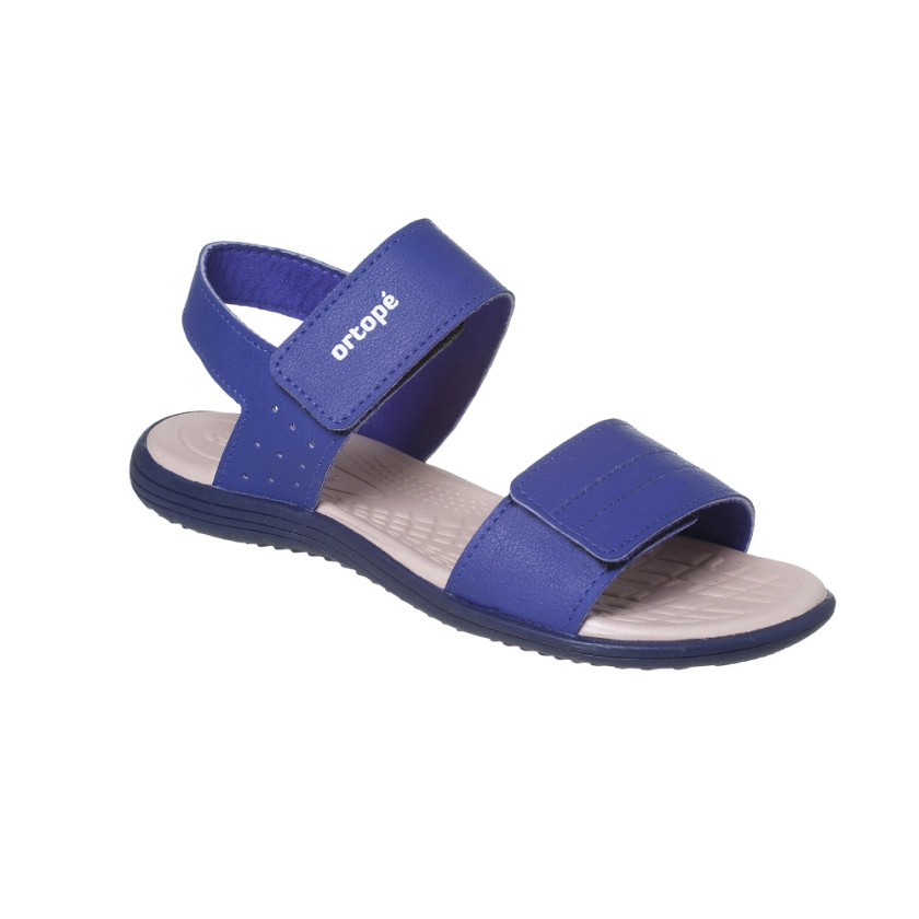 Sandália Infantil Masculina Ortope Flex Tira Aderente Azul