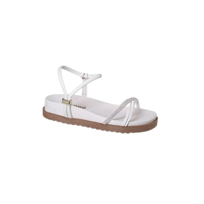 Na imagem temos uma linda sandália papete infantil feminina ortopé birken regulagem lateral na cor off white.