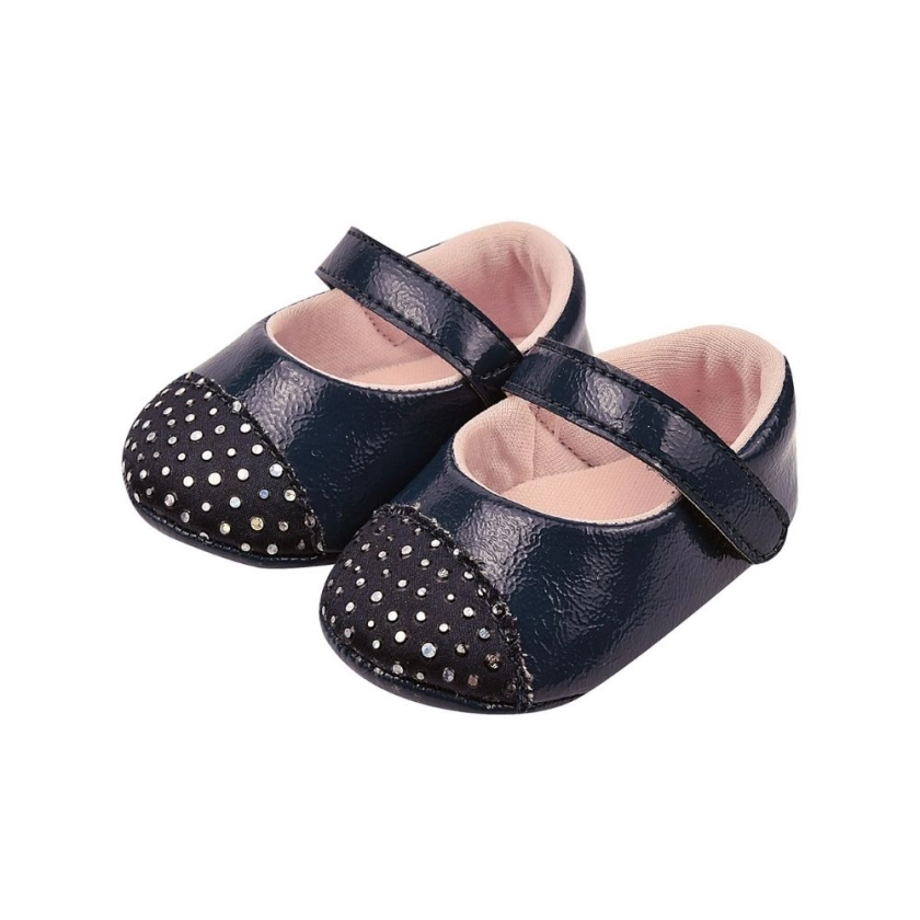 Na foto temos uma linda sapatilha para bebês, super confortável, leve e respirável na cor marinho trazendo um charme para o look da sua princesa, Vem conferir! 