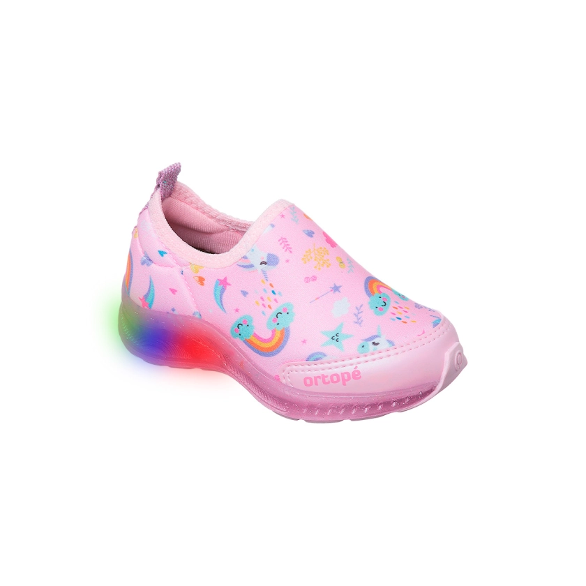 T nis de Led Infantil Feminino Dna Light Estampa Colorida Rosa