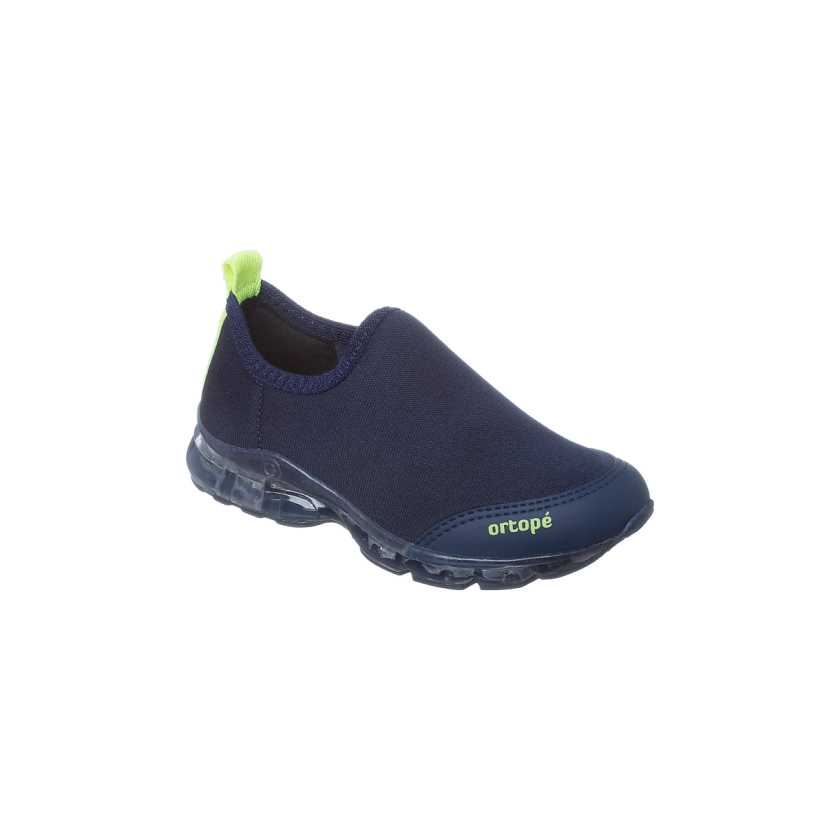 Tênis de Led Infantil Masculino Ortopé Power Light Calce Fácil Marinho