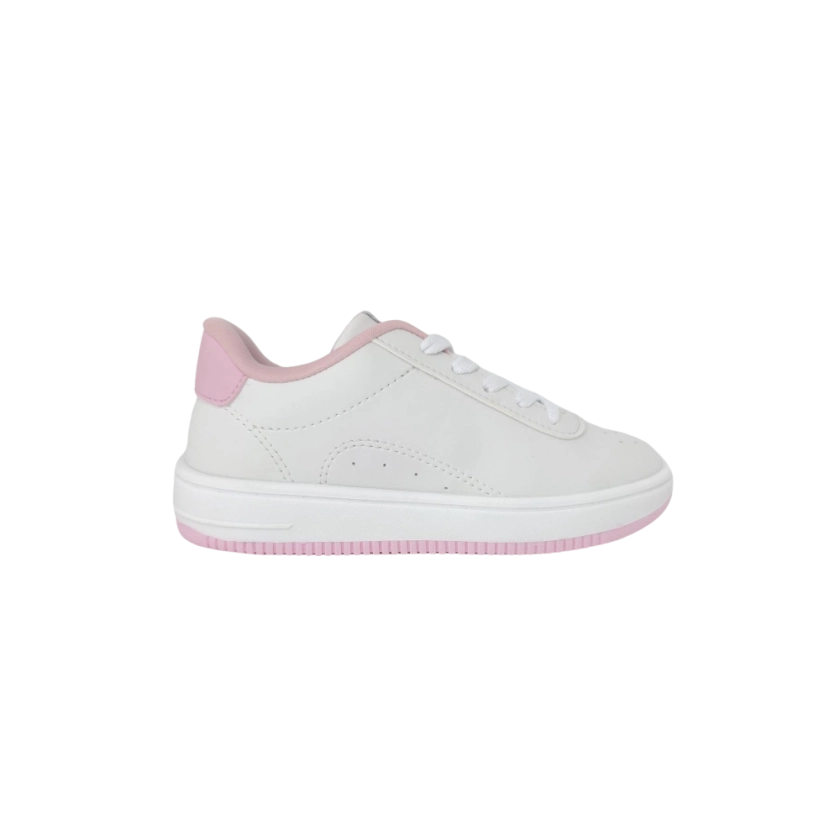 Tênis infantil feminino ortop bliss cadarço branco rosa 1, calçado infantil da marca Ortopé, com design e cores ideais para conforto e estilo.