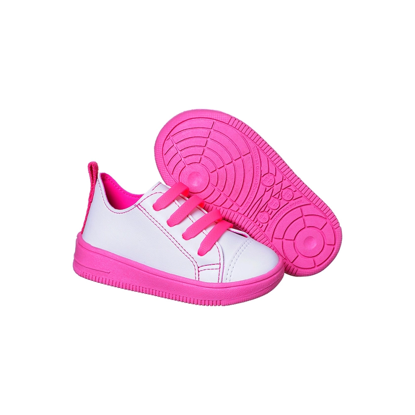 Na imagem temos um lindo tênis Ortopé linha bliss nas cores branco e pink flour, confortável, leve e muito estiloso