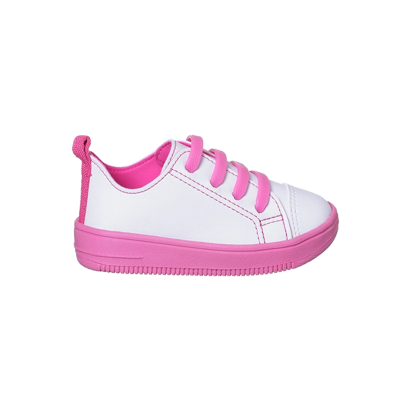 Tênis Infantil Feminino Ortopé Bliss Estica e Puxa Branco/Pink