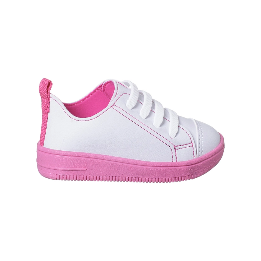 Na imagem temos um lindo tênis Ortopé linha bliss nas cores branco e rosa, confortável, leve e muito estiloso