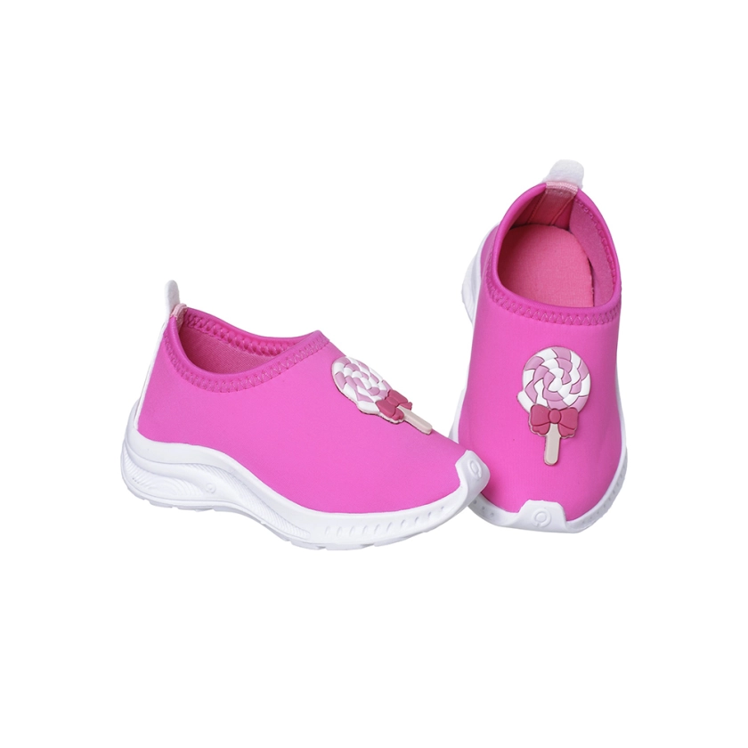 Tênis Infantil Feminino Ortopé DNA Flex Calce Fácil Lúdico Pink