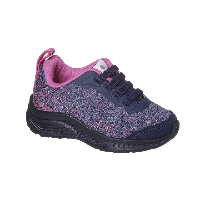 Na imagem tênis Infantil Feminino Ortopé Dna Flex Respirável Marinho na cor Rosa