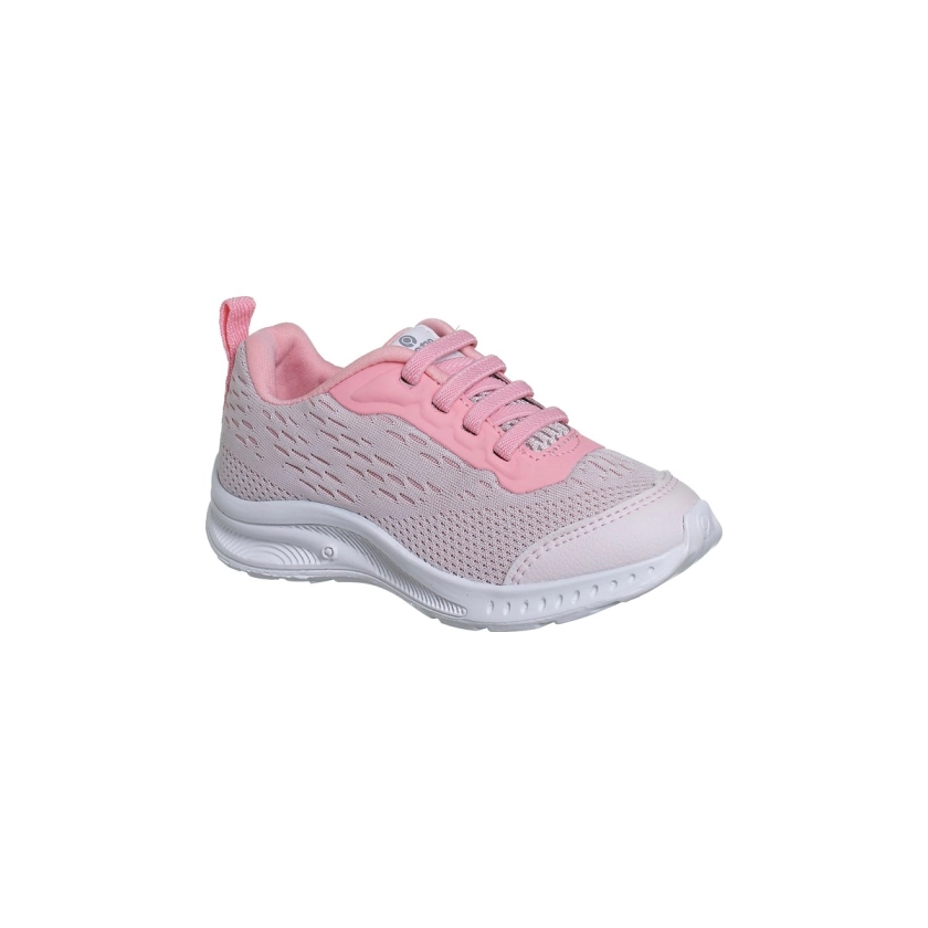 Na imagem temos um lindo tênis infantil feminino ortopé dna flex respirável na cor rose