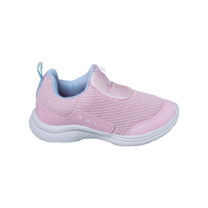Na imagem temos um lindo tênis infantil feminino Ortopé calce fácil na cor rosa.