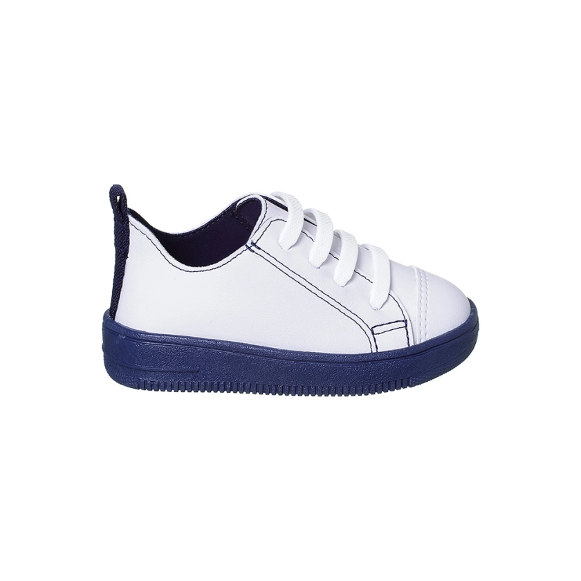 Na imagem temos um lindo tênis Ortopé linha bliss nas cores branco e marinho, confortavel, divertido e muito estiloso