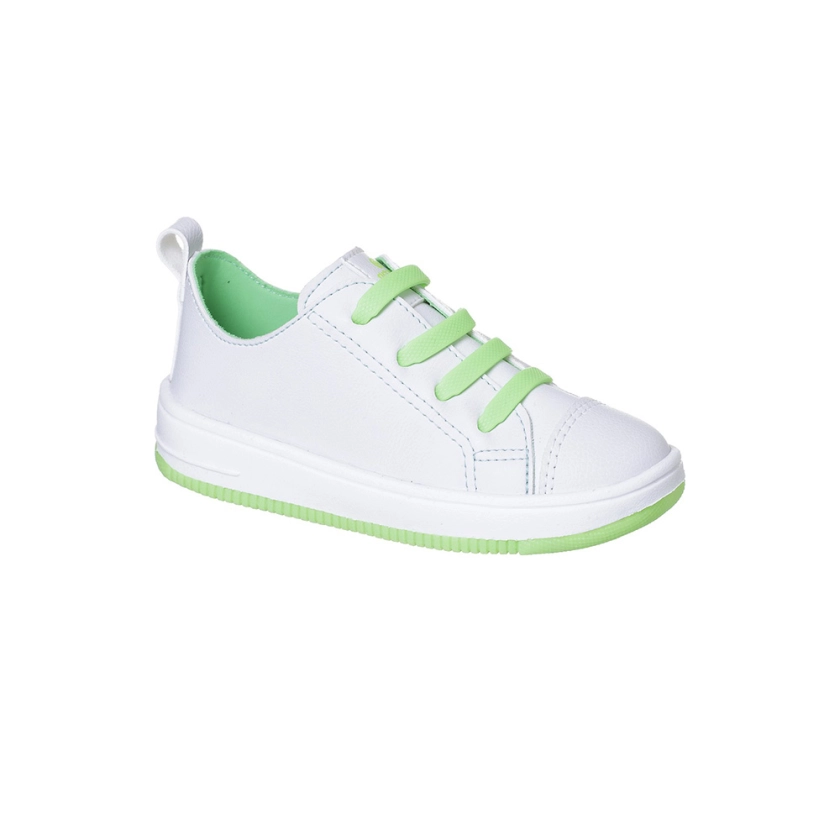 Tênis Infantil Masculino Ortopé Bliss Elastico Branco Verde