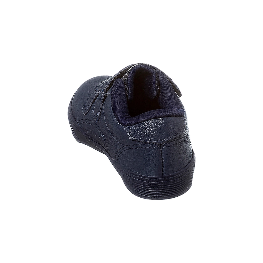 Na imagem temos um lindo tênis infantil Ortopé todo na cor azul marinho com calce prático através de duas tiras em velcro.