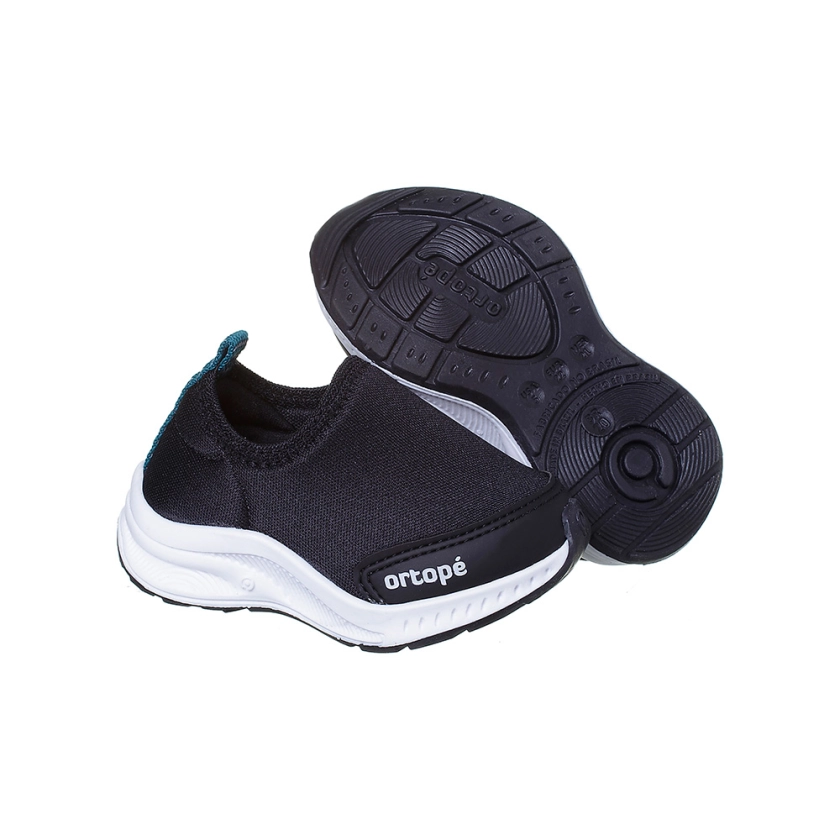 Na foto temos um lindo tênis da linha dna Flex na cor preta com calce fácil perfeito para o dia-dia