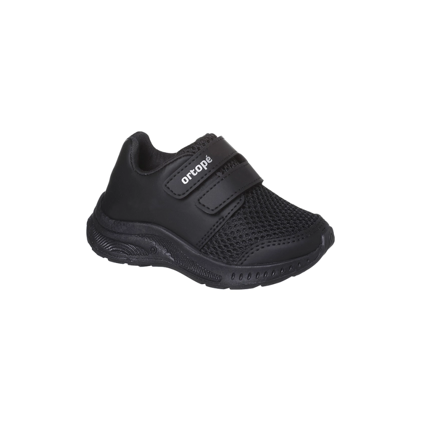 Tênis Infantil Masculino Ortopé DNA Flex Fecho Duplo Tiras Preto
