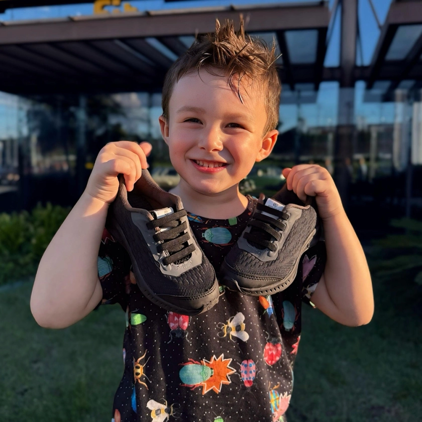 Tênis infantil masculino Ortopé DNA Flex respirável preto grafite