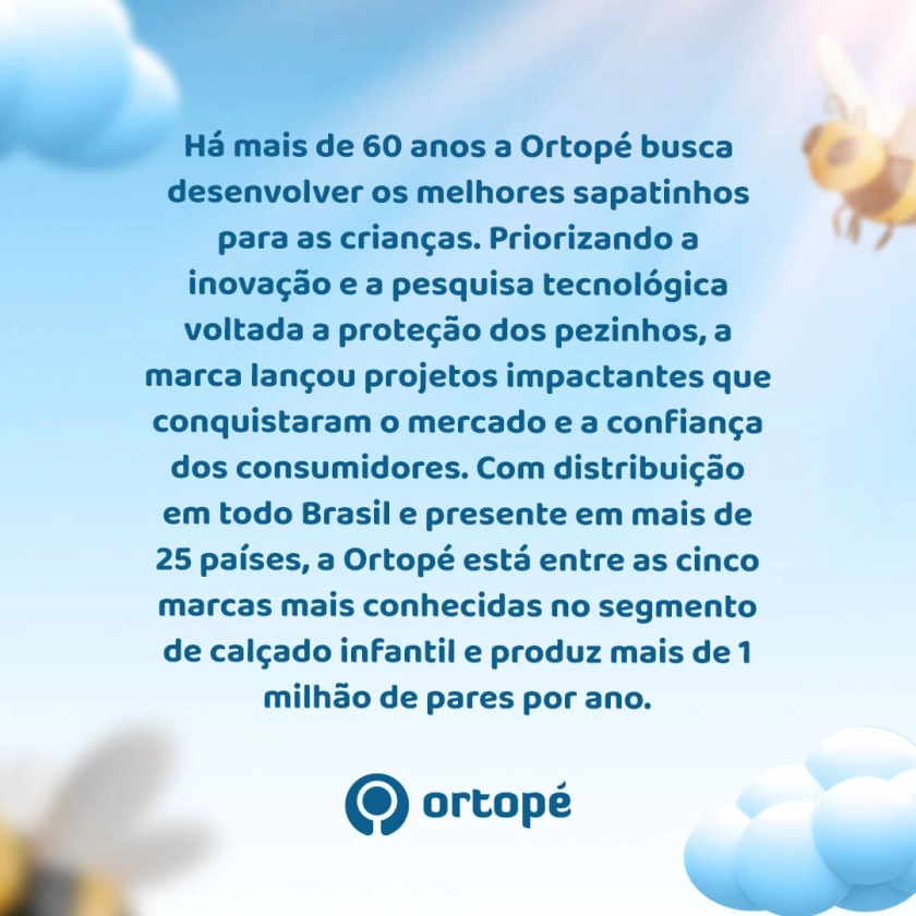Na imagem, temos o descritivo de 60 anos da Ortopé
