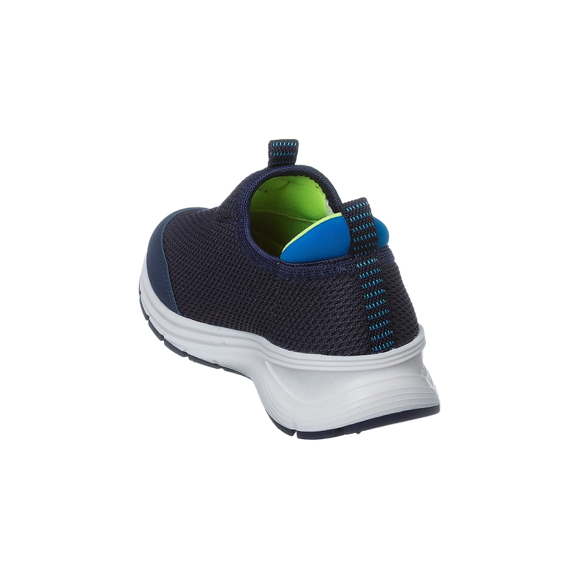 Na imagem temos um lindo tênis infantil masculino Ortopé calce fácil na cor azul marinho.