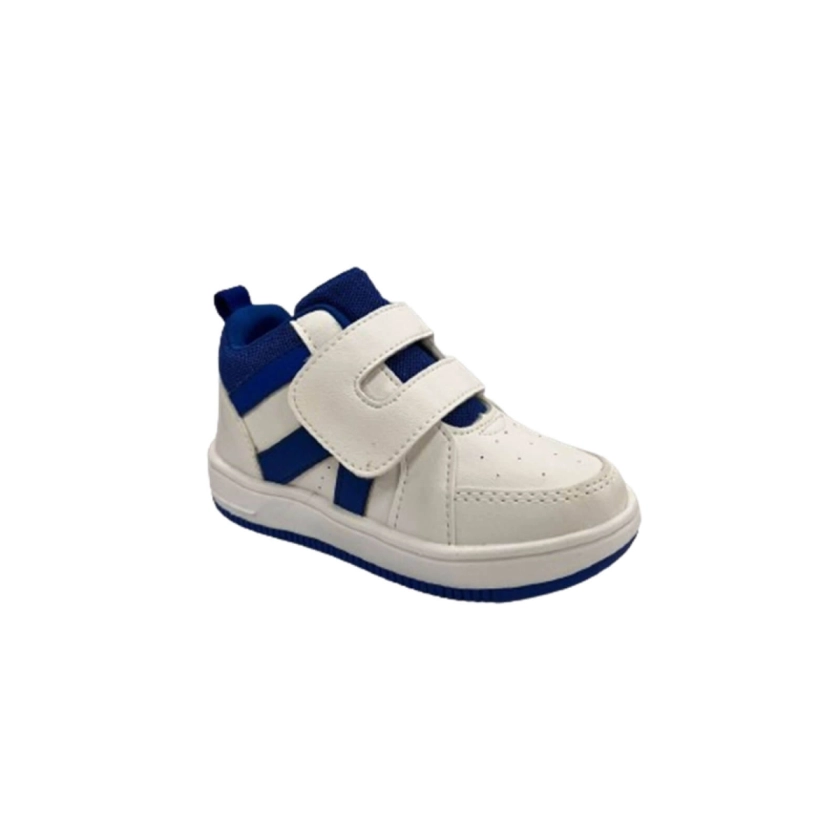 Tênis Masculino Infantil Ortopé Bliss Boot Branco Detalhes Azul