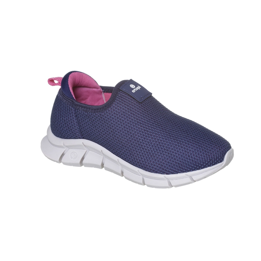 Tênis Infantil Feminino Ortopé Flex Run Calce Fácil Respirável Azul Rosa