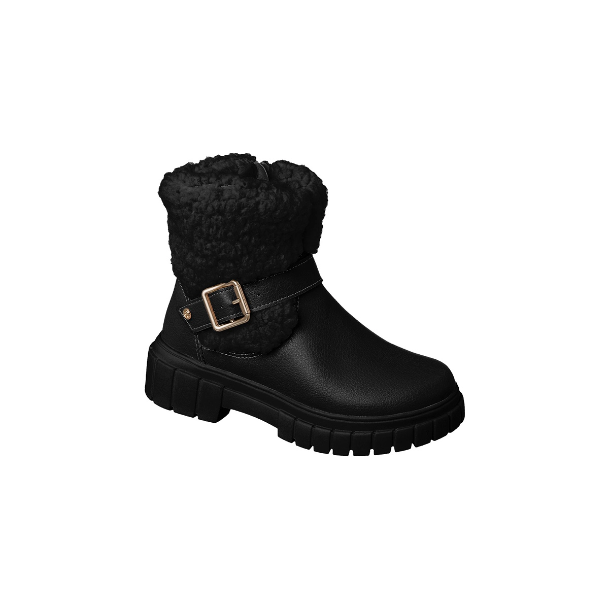 Bota Infantil Feminina Ortopé Glam Boot Com Lã Preta