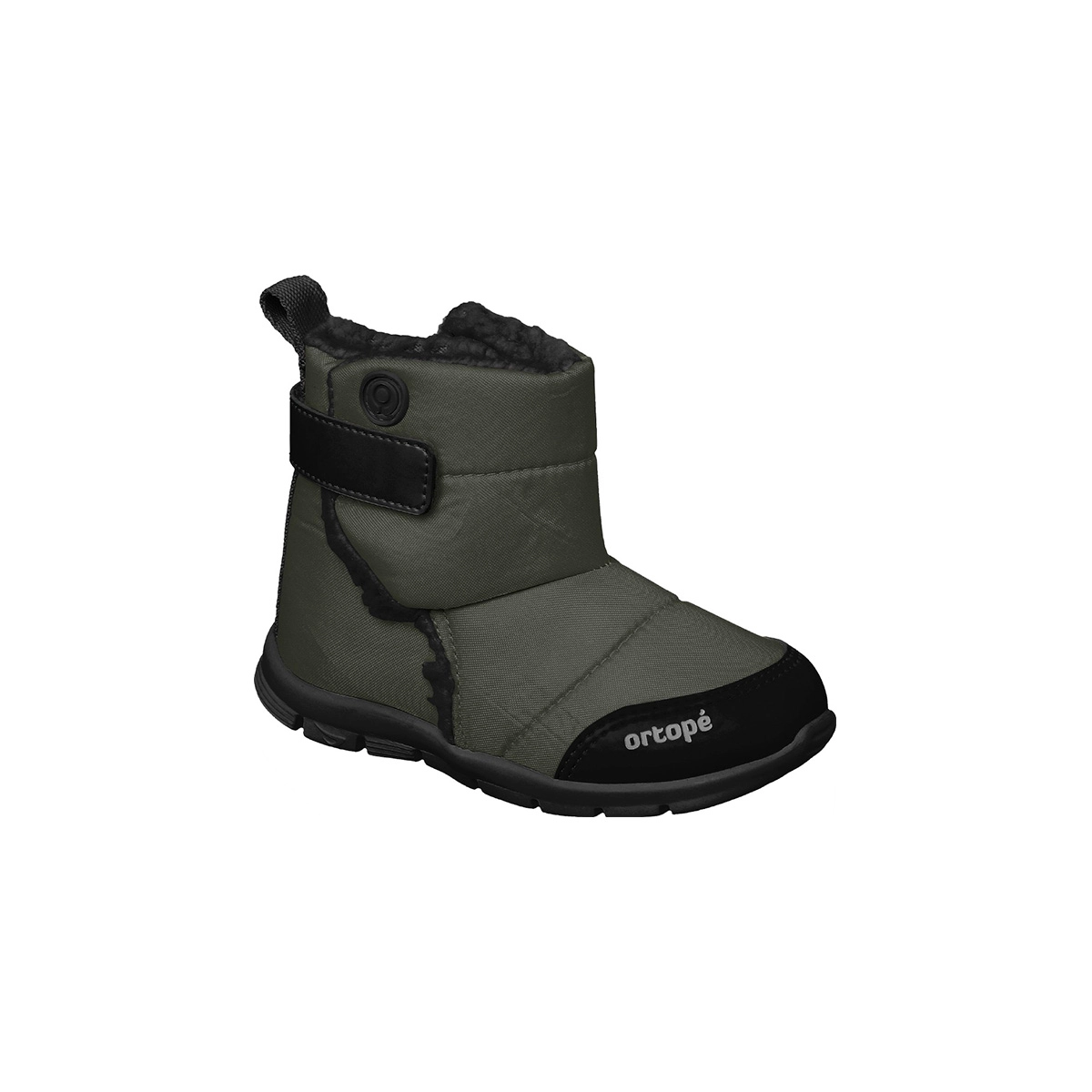 Bota Infantil Masculina Ortopé Eva Baby Com Forro Lã Verde Militar