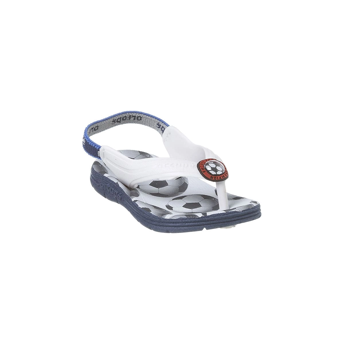 Chinelo Infantil Masculino Ortopé Acqua Bola Branco E Marinho