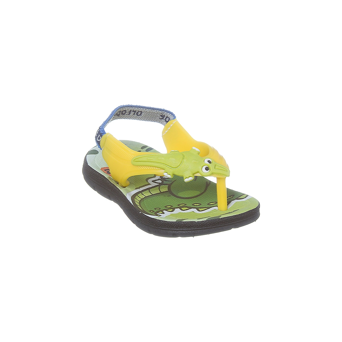 Chinelo Infantil Masculino Ortopé Acqua Jacaré Verde E Amarelo