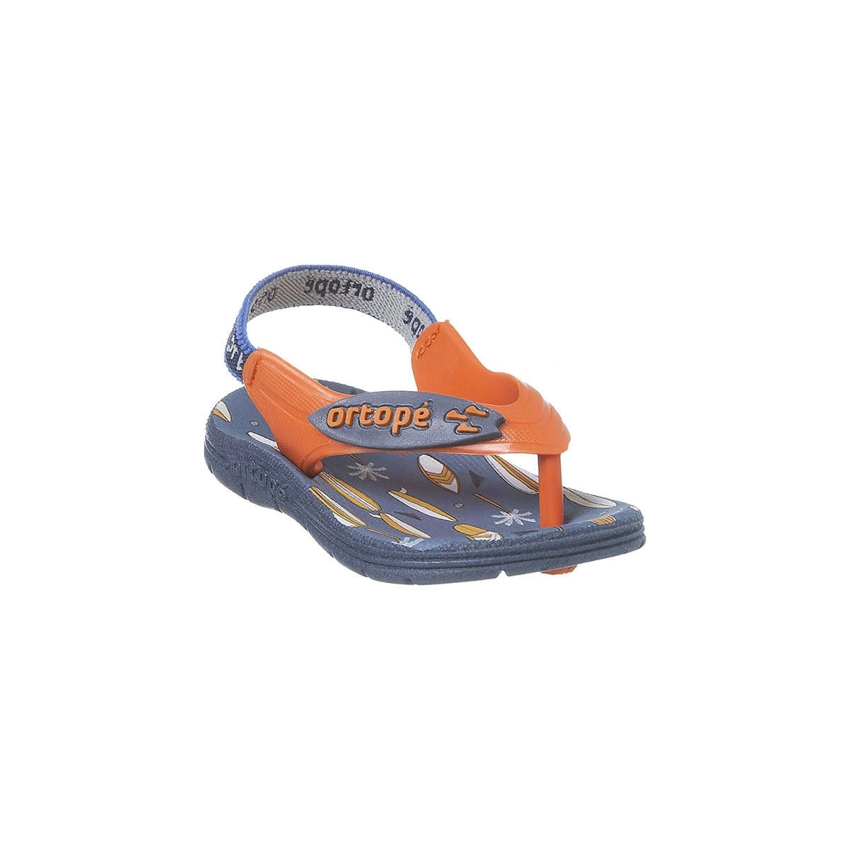 Chinelo Infantil Masculino Ortopé Acqua Surf Laranja E Marinho