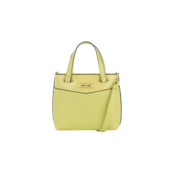  Bolsa Feminina Rafitthy Gloss Sweet Amarelo: estilo e praticidade em um design compacto (22x24x10 cm). Com bolso interno e alça opcional, é ideal para o dia a dia, unindo funcionalidade e elegância discreta.