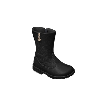Bota Cano Alto Infantil Feminina Baby Boot Couro Preta Ortopé