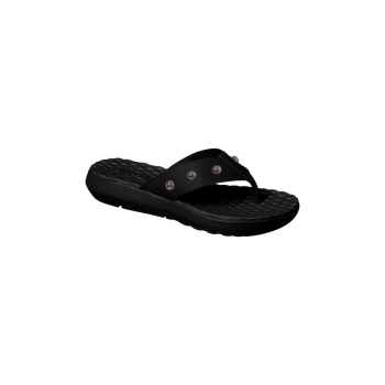  Chinelo de Dedo Feminino Dijean Preto Detalhes Prata