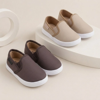 Kit 2 Tênis Infantil Ortopé New Start Slip On Bege e Marrom