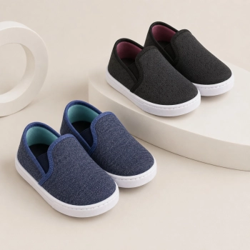Kit 2 Tênis Infantil Ortopé New Start Slip On Preto e Marinho