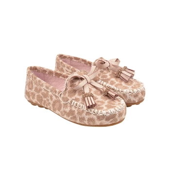 Mocassim Infantil Feminino Sameka Estampa Laço Rose