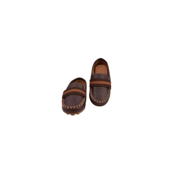 Mocassim infantil masculino Ortopé Zinho elástico marrom caramelo