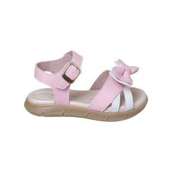 Sandália Infantil Feminina Bical Surf Laço Rosa Branco