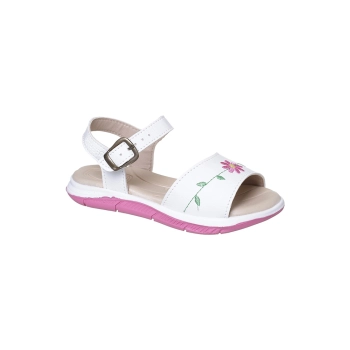 Sandália Infantil Feminina Ortopé Algodão Doce Flor Rosa