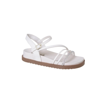 Sandália Infantil Feminina Ortopé Papete Brilho Off White