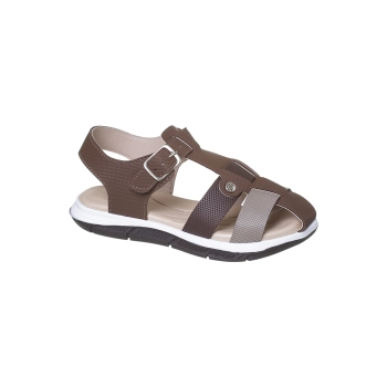 Sandália Infantil Masculina Ortopé Algodão Doce Fivela Chocolate