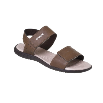 Sandália Infantil Masculina Ortope Flex Tira Aderente Castanho