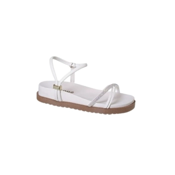 Na imagem temos uma linda sandália papete infantil feminina ortopé birken regulagem lateral na cor off white.