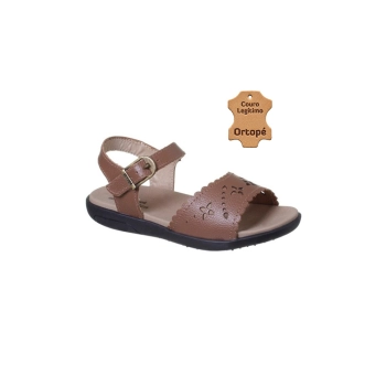 Sandália Infantil Feminina Ortopé Autêntica Basic Café