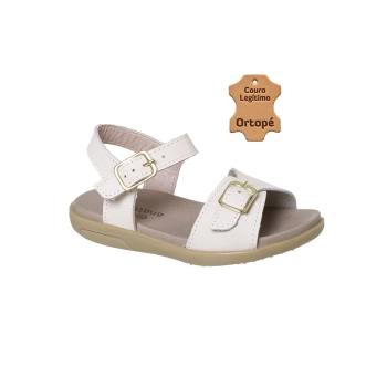 Sandália Infantil Feminina Ortopé Autêntica Basic Tira Creme